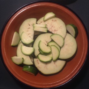 3_Cut half of zucchini and place in tagine